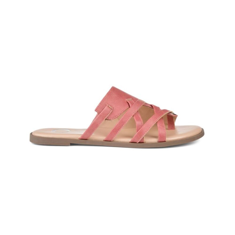 JOURNEE COLLECTION Womens Pink Grommet Hasten Round Toe Slip On Sandals 7.5 M - Picture 3 of 4